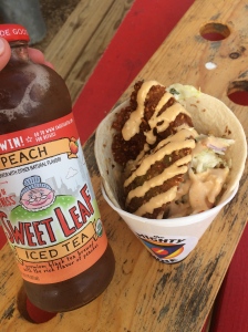 The food truck scene in Austin is incredible and sweet tea + fried chicken in a cone = smiles all around 