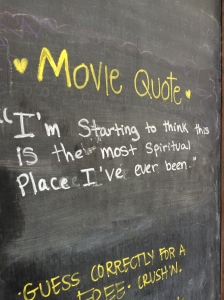 At the bottom of Congress Street in Austin, there is a small ice cream shop that always has quotes written on a chalk board, as a huge ice cream lover, I had to stop and take a picture of this (after getting a cone of mint chip of course) 